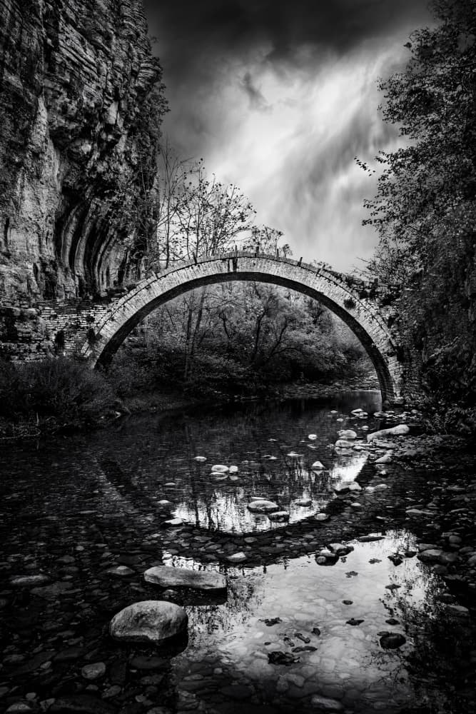 Moody Stone Arch Bridge by George Digalakis — canvas wall art