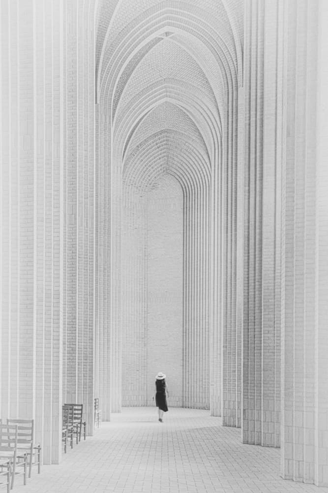 White Hallway Solitude by Louie Luo — canvas wall art