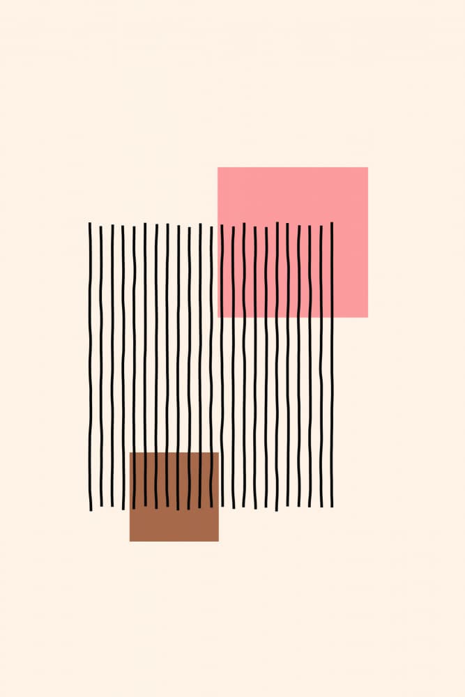 Abstract Lines Blush Squares by jay stanley — canvas wall art
