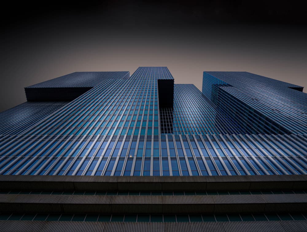 Geometric City Towers by Fred Louwen — canvas wall art