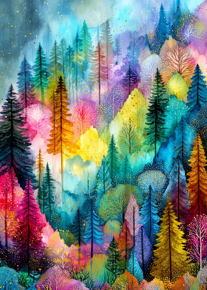 Vibrant Forest Dream by Justyna Jaszke — canvas wall art