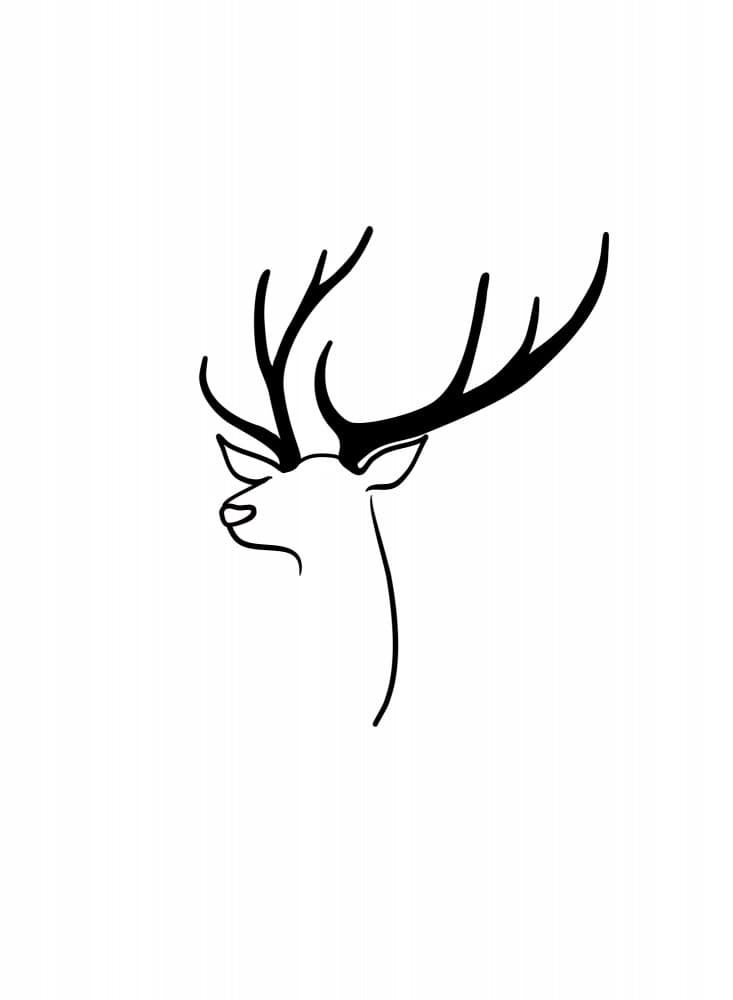 Elegant Stag Profile by Rosana Laiz Blursbyai — canvas wall art