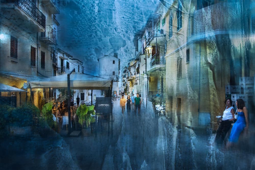 Icy City Night by Nicodemo Quaglia — canvas wall art