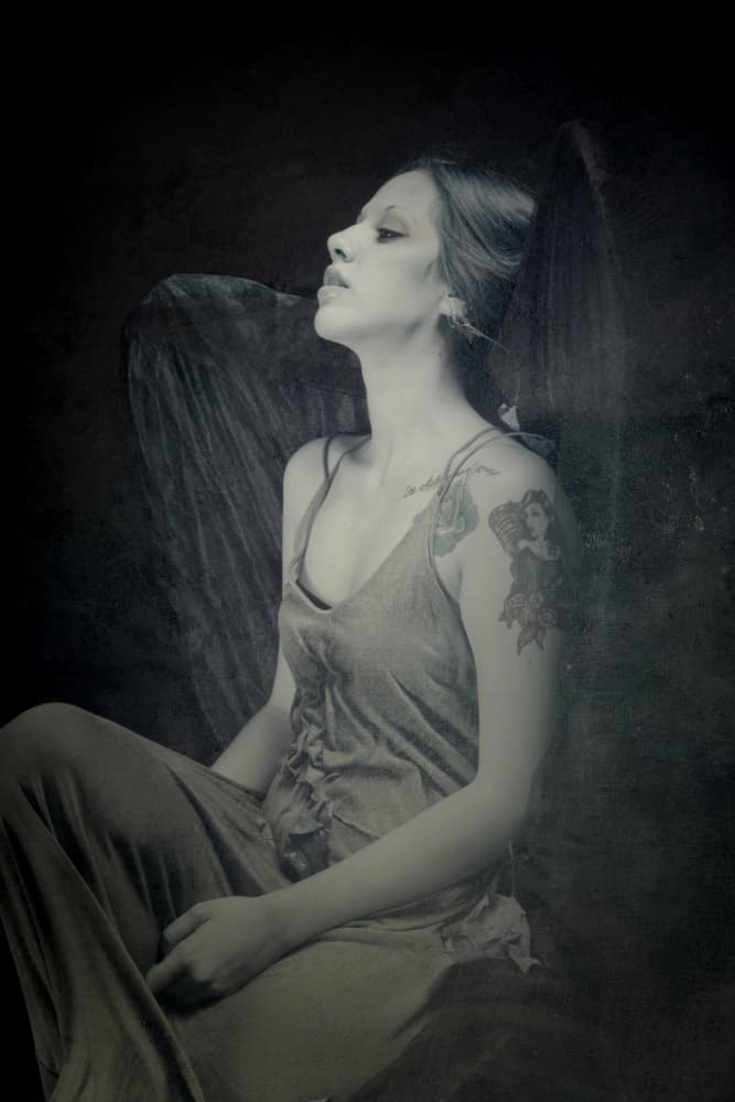 Dark Angel Portrait by Olga Mest — canvas wall art