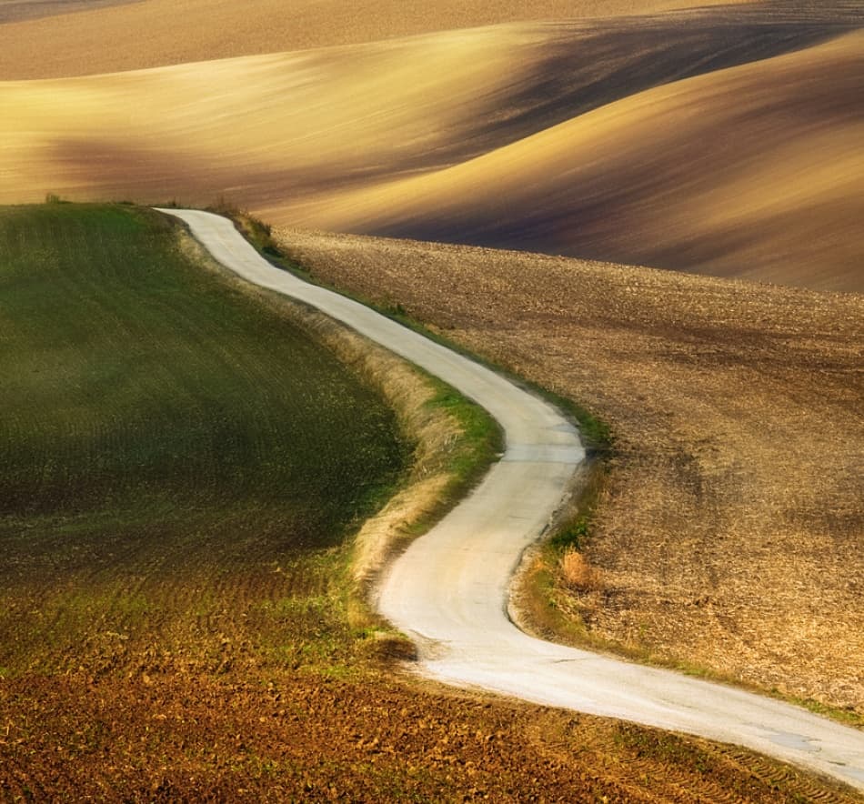Winding Country Road by Krzysztof Browko — canvas wall art
