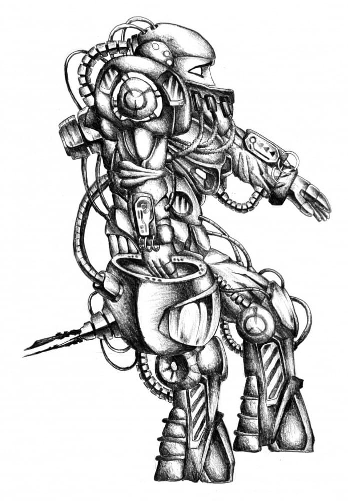 Detailed Sci-Fi Robot by Kulik — canvas wall art