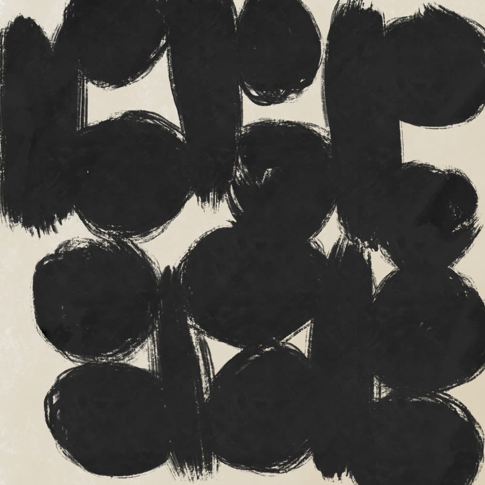 Abstract Ink Brushstrokes by Little Dean — canvas wall art