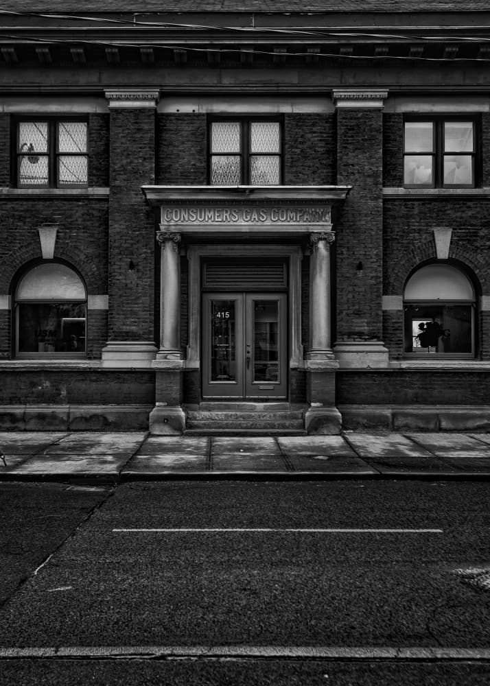 Old Brick Building Entrance by The Learning Curve Photography — canvas wall art