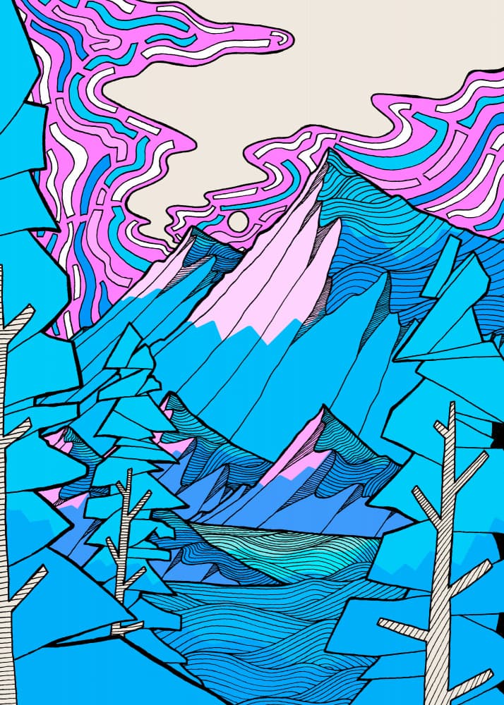 Vibrant Mountain Landscape by Stephen Wade — canvas wall art