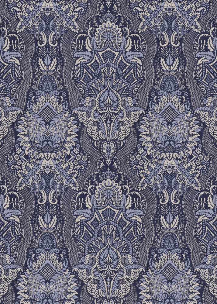 Elegant Navy Paisley Design by Alexandra Weise — canvas wall art