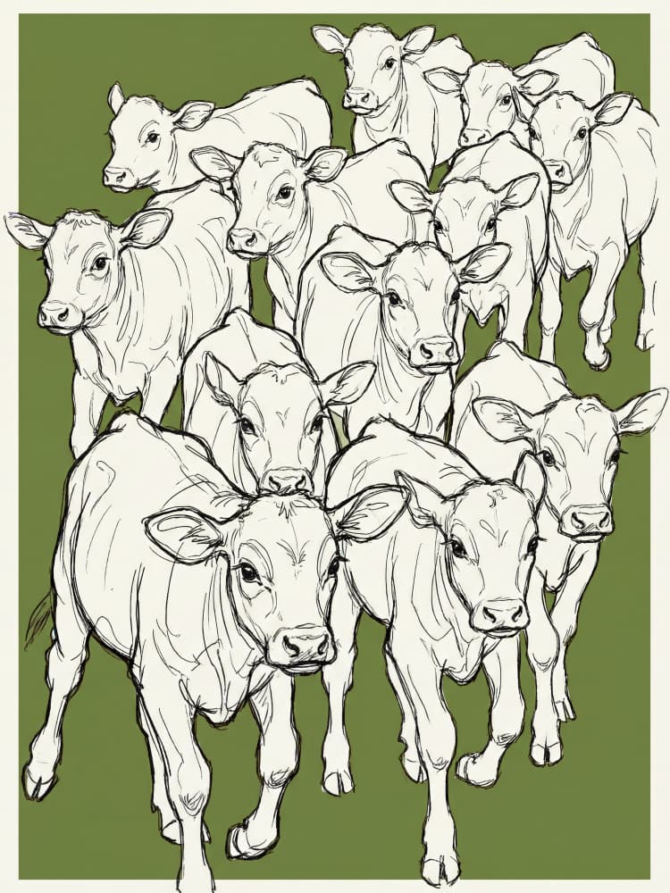 Curious Calves Herd by Andreas Magnusson — canvas wall art