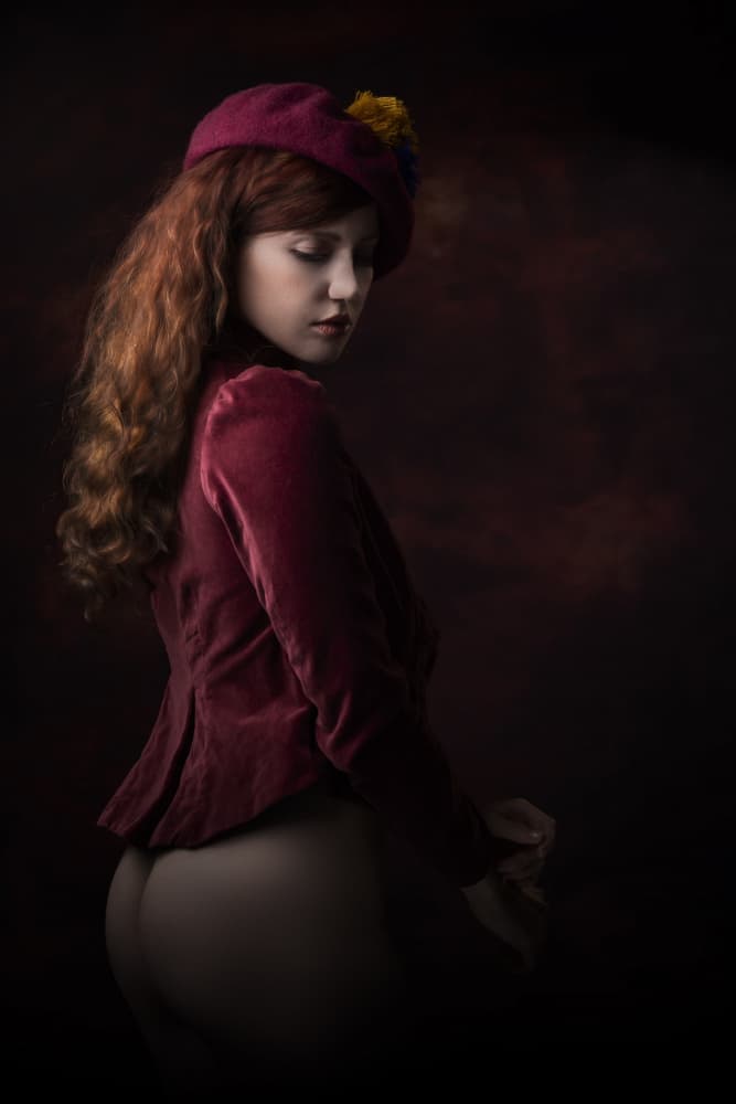 Velvet Pensive Woman by Jan Slotboom — canvas wall art