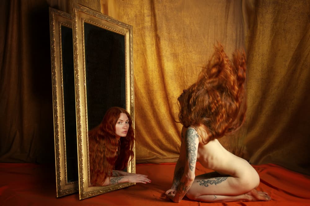 Mystical Woman's Reflection by Christine von Diepenbroek — canvas wall art