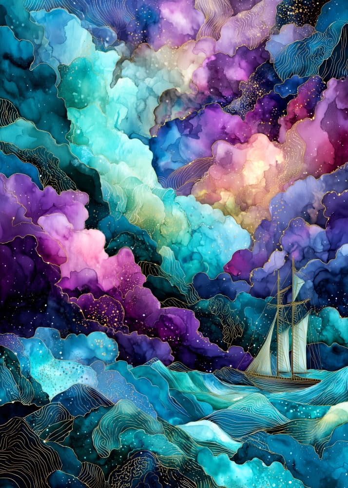 Magical Ocean Sail by Justyna Jaszke — canvas wall art