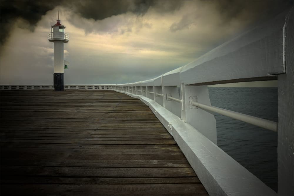 Pier To The Lighthouse by Gilbert Claes — canvas wall art