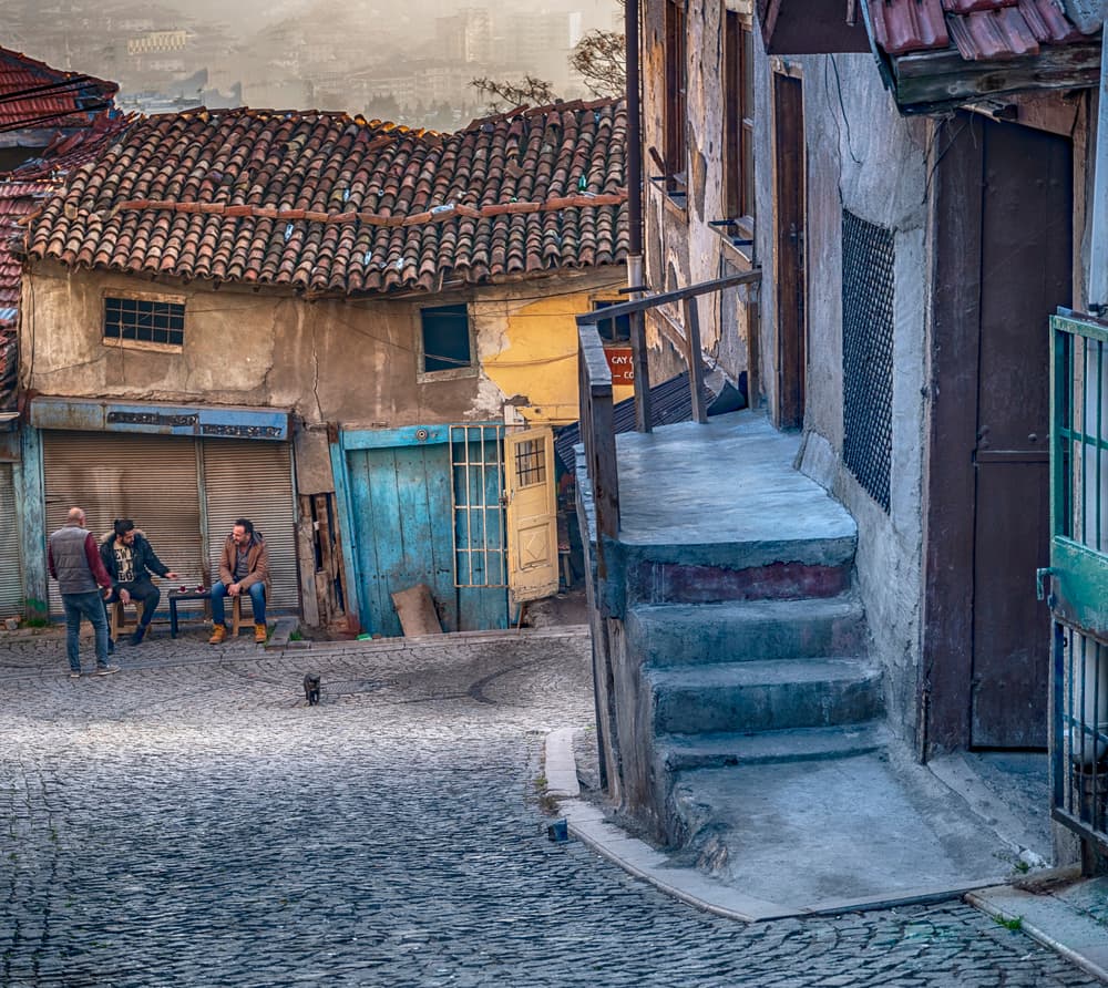 Old Town Street Life by Ömer Ates Kızıltug — canvas wall art