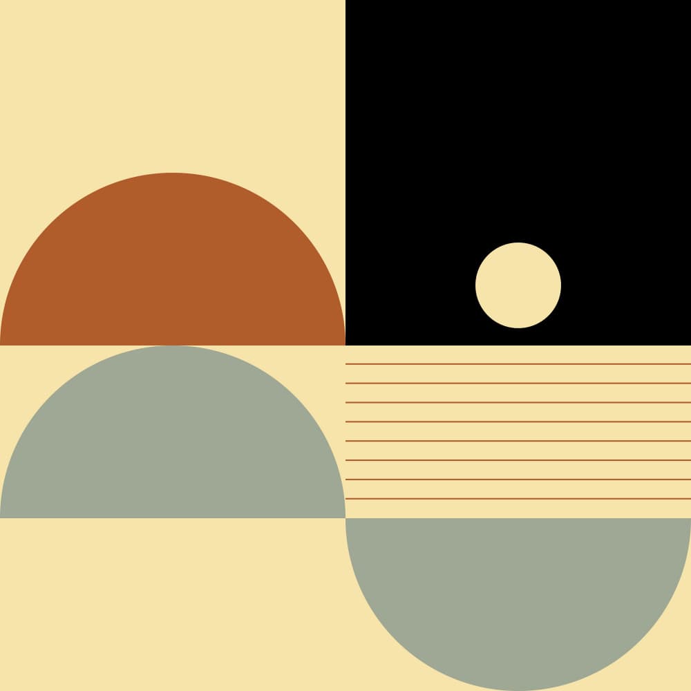 Geometric Sun Moon Horizon by Nilesh Kulkarni — canvas wall art