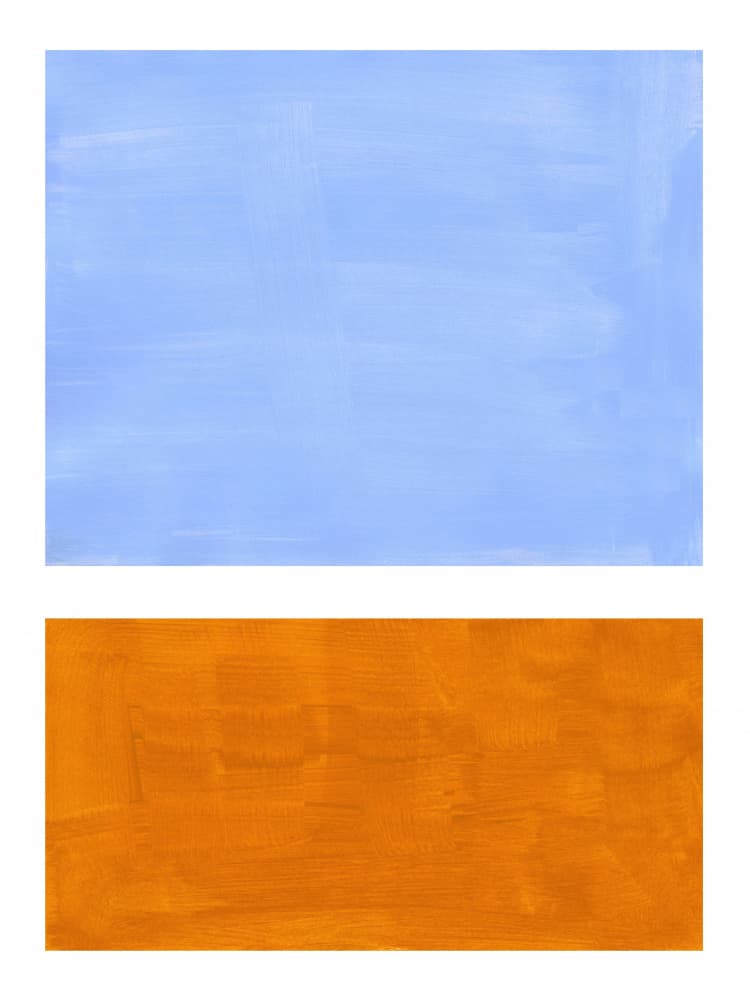 Blue Orange Abstract by Ejaaz Haniff — canvas wall art