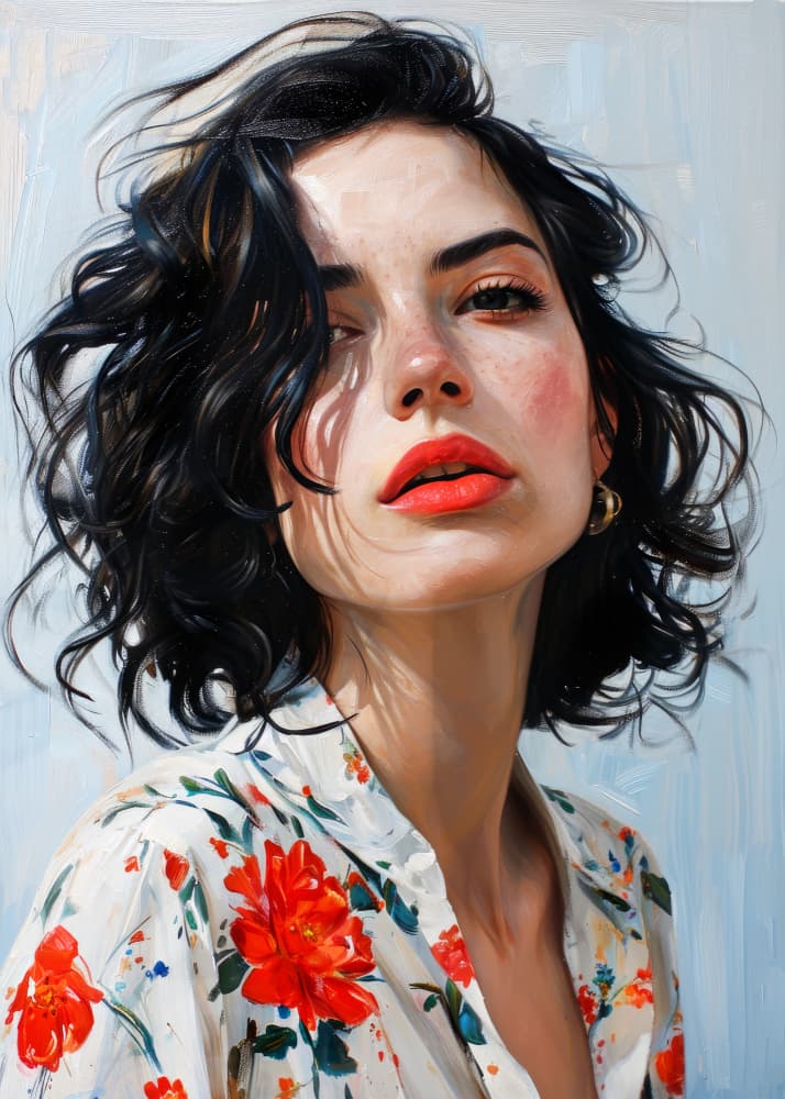 Sunlit Floral Portrait by Justyna Jaszke — canvas wall art