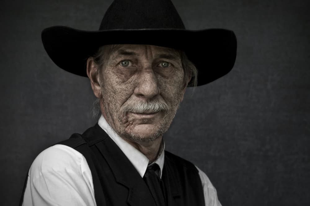 Weathered Cowboy Portrait by Jan Scheunders — canvas wall art