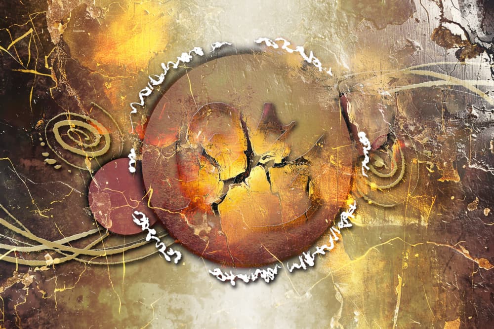Cracked Golden Circle by Rafal Kulik — canvas wall art