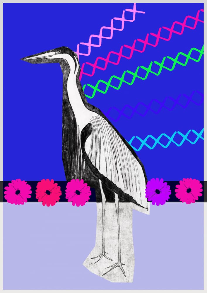 Vibrant Heron Pop Art by casa cartissi — canvas wall art