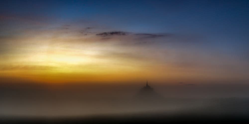 Mont Saint-Michel Golden Mist by Fernando Molina — canvas wall art