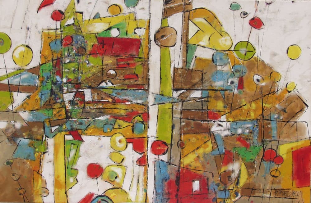 Colorful Urban Geometry by Barbara Piatti — canvas wall art