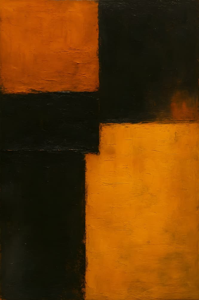 Warm Abstract Color Blocks by HUGO — canvas wall art