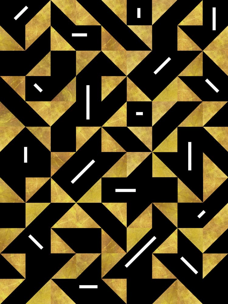 Golden Geometric Pattern by Angelo Cerantola — canvas wall art