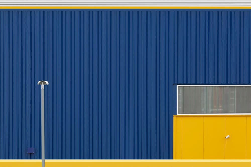 Blue Yellow Architecture by Jan Niezen — canvas wall art