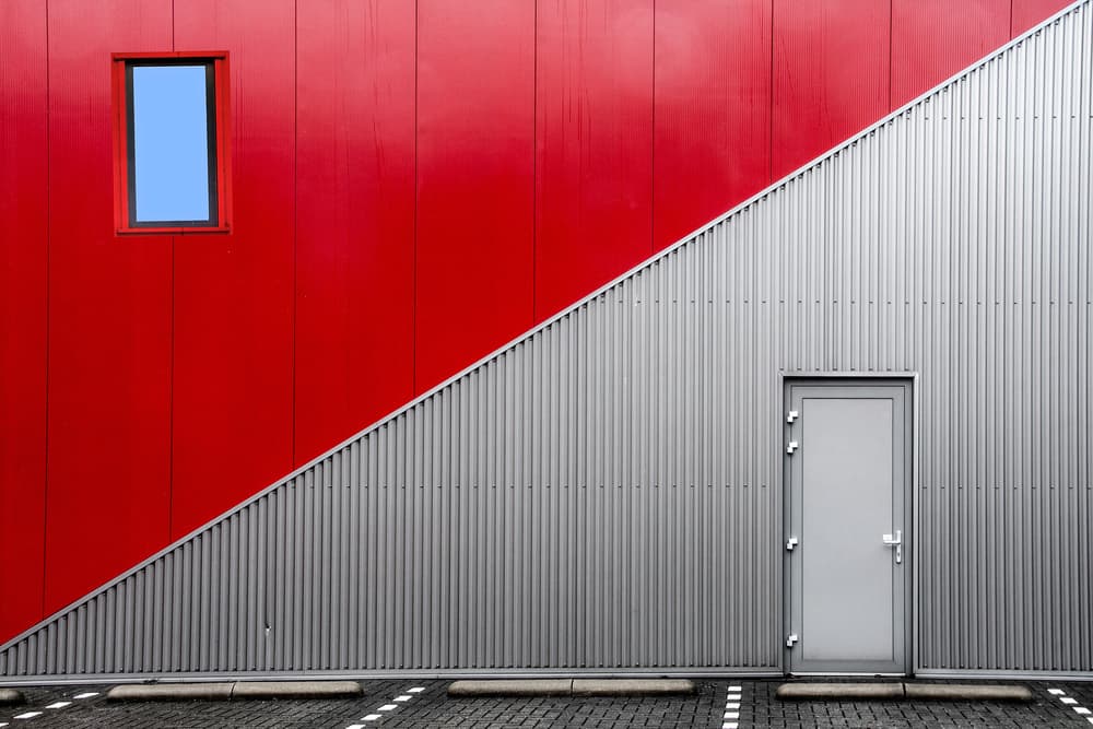 Modern Red Diagonal by Henk van Maastricht — canvas wall art