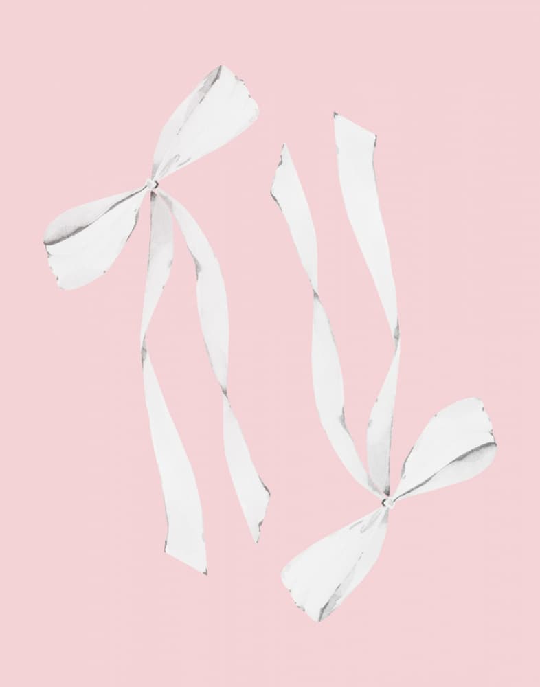 Delicate Pink Ribbons by Jolly and Dash — canvas wall art
