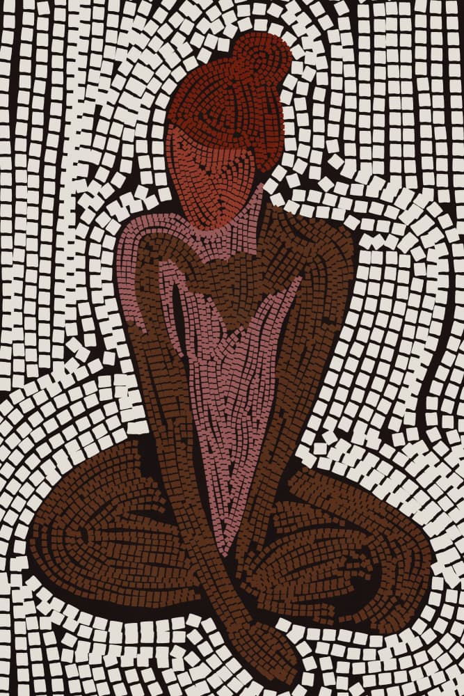 Mindful Mosaic Figure by Treechild — canvas wall art
