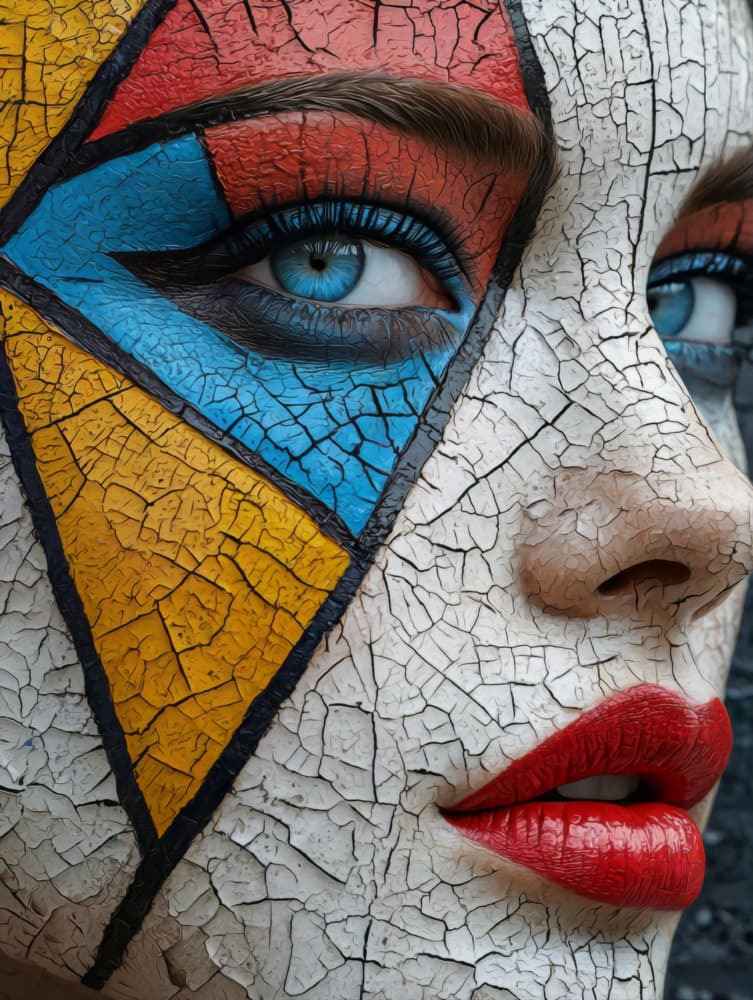 Cracked Geometric Beauty by Bilge Paksoylu — canvas wall art