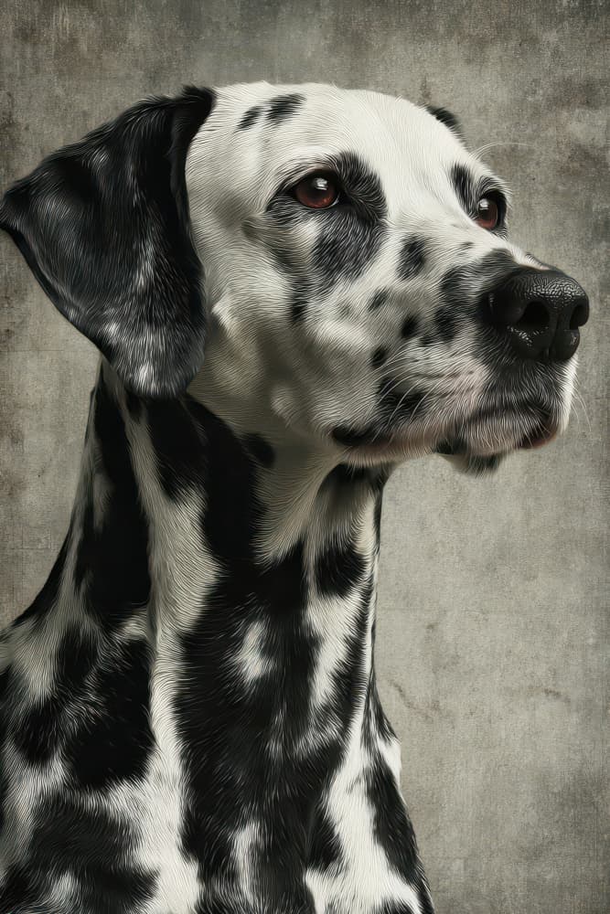 Regal Dalmatian Gaze by Rafal Kulik — canvas wall art