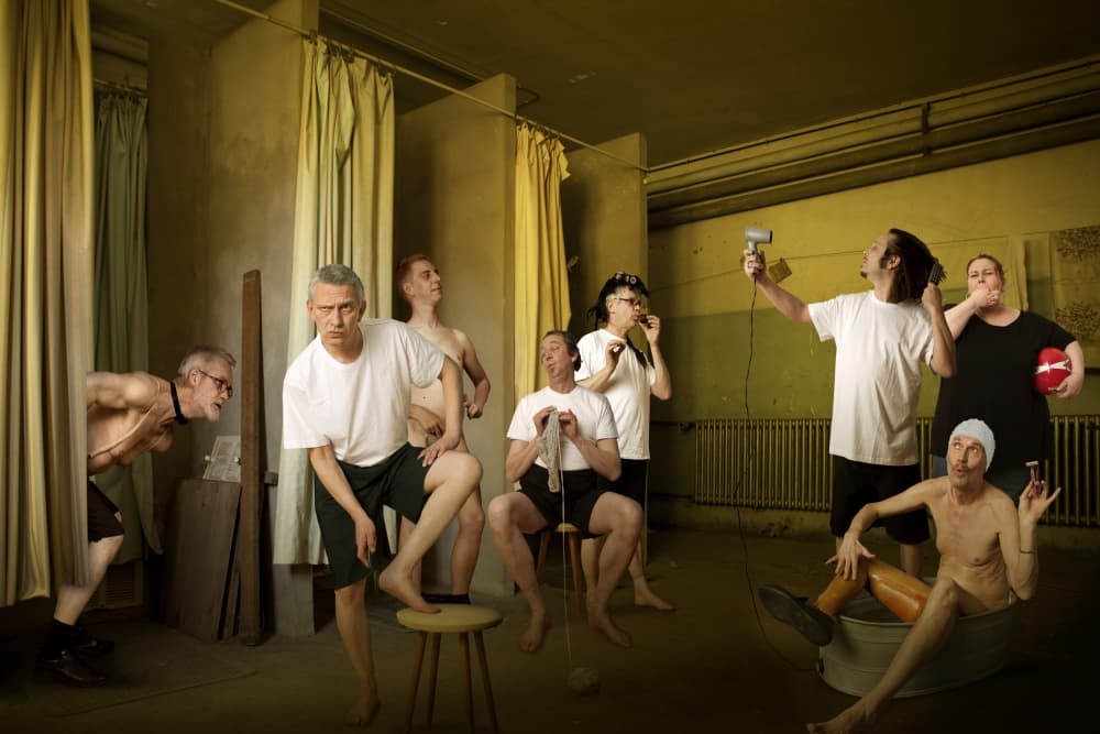 Quirky Changing Room Scene by Christine von Diepenbroek — canvas wall art