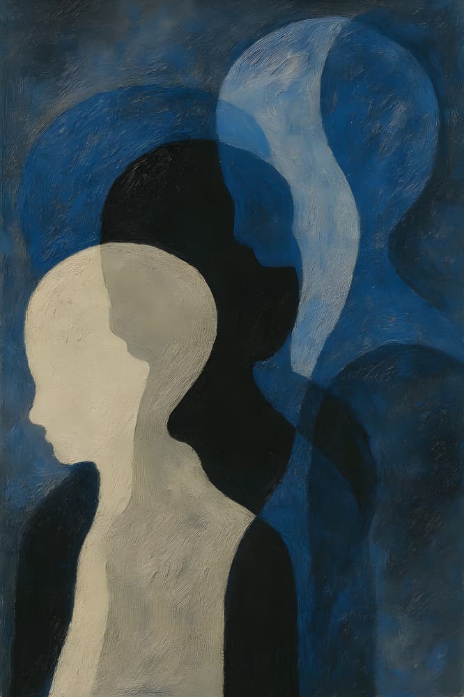 Evolving Blue Silhouettes by HUGO — canvas wall art