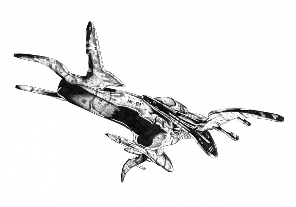 Futuristic Spaceship Concept by Kulik — canvas wall art