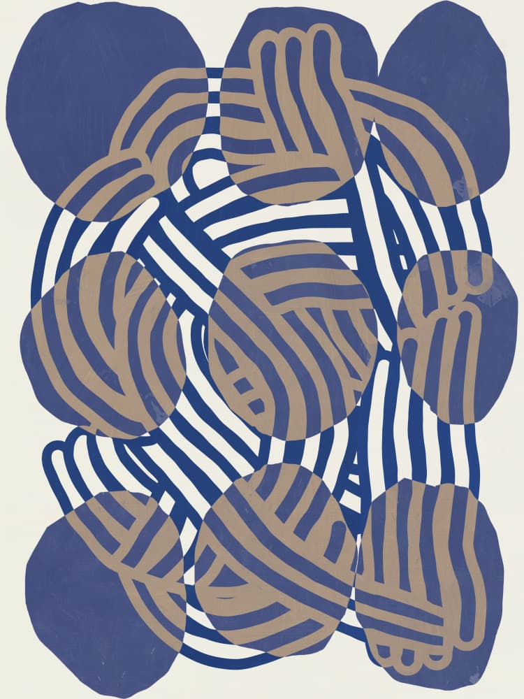 Organic Striped Shapes by Little Dean — canvas wall art