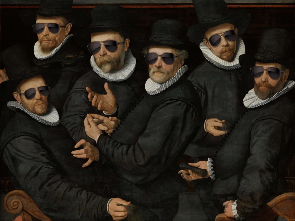 Gentlemen In Sunglasses by Marja van den Hurk — canvas wall art