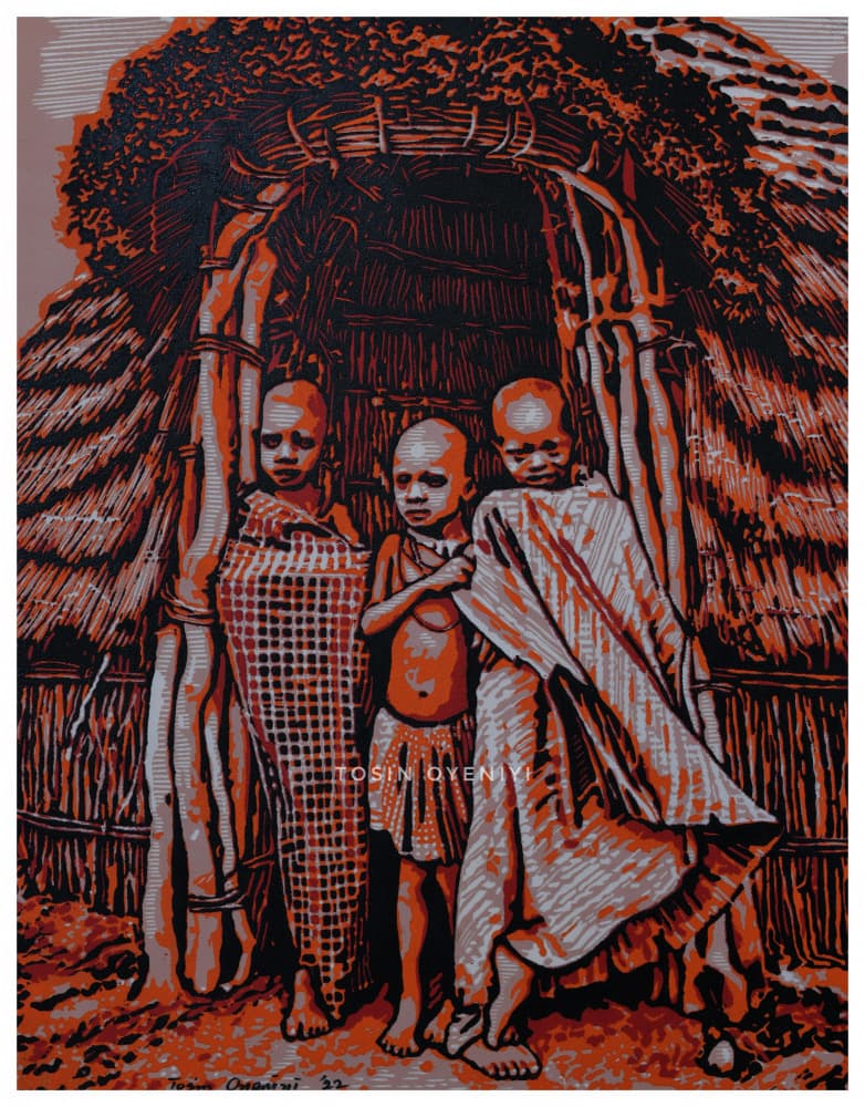 African Village Children by Tosin Oyeniyi — canvas wall art