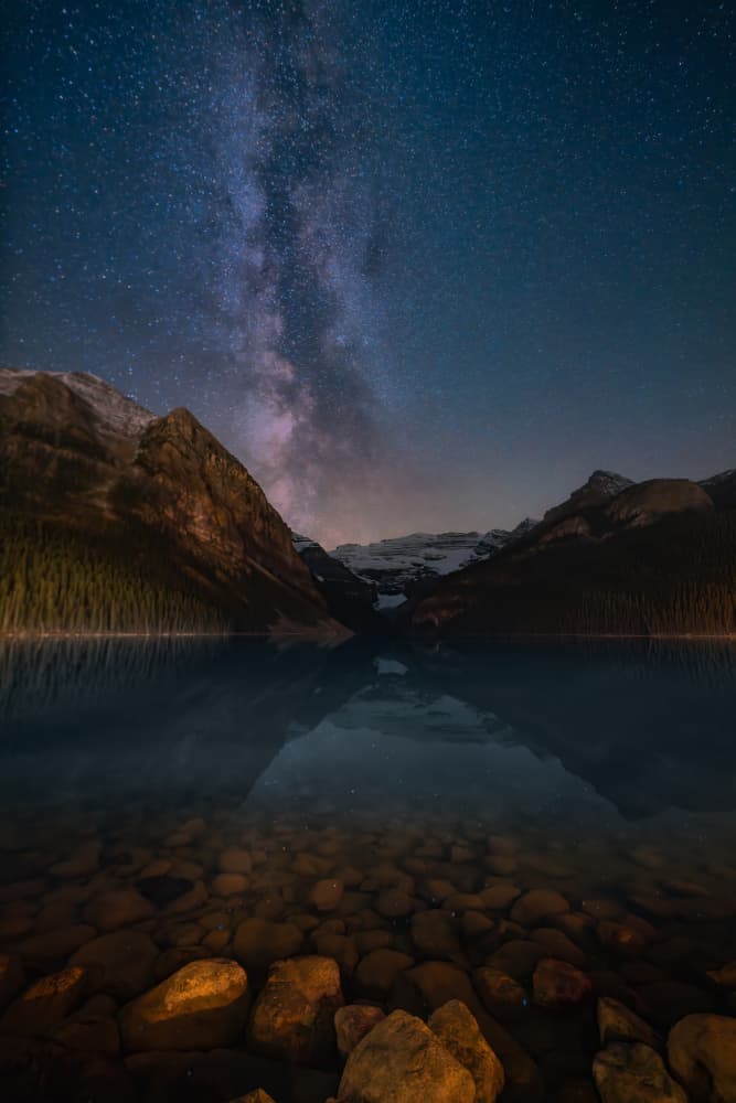 Milky Way Mountain Lake by Yongnan Li (李永男) — canvas wall art