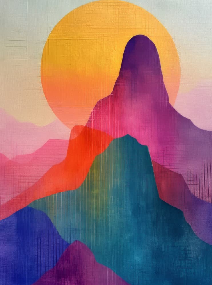 Vibrant Mountain Sunset by Bilge Paksoylu — canvas wall art