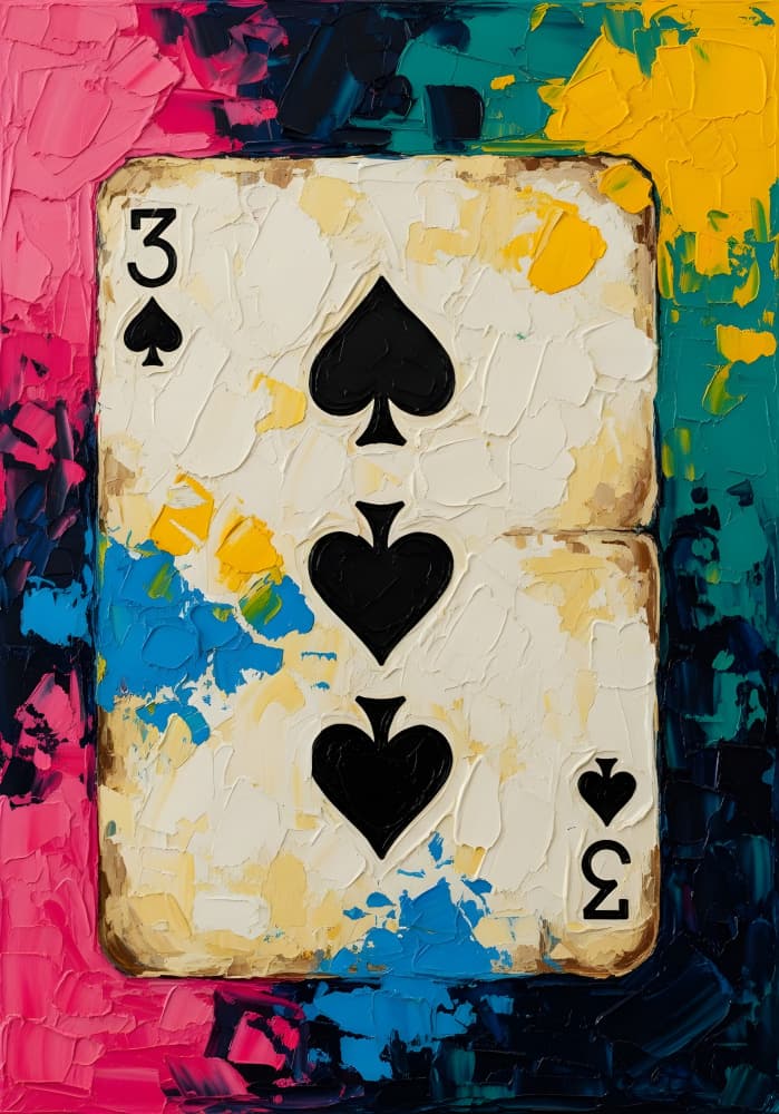 Three of Spades Pop Art by HUGO — canvas wall art
