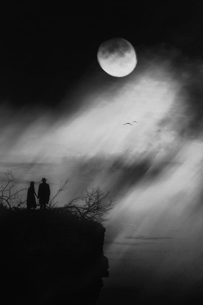 Romantic Moonlit Couple by Jay Satriani — canvas wall art