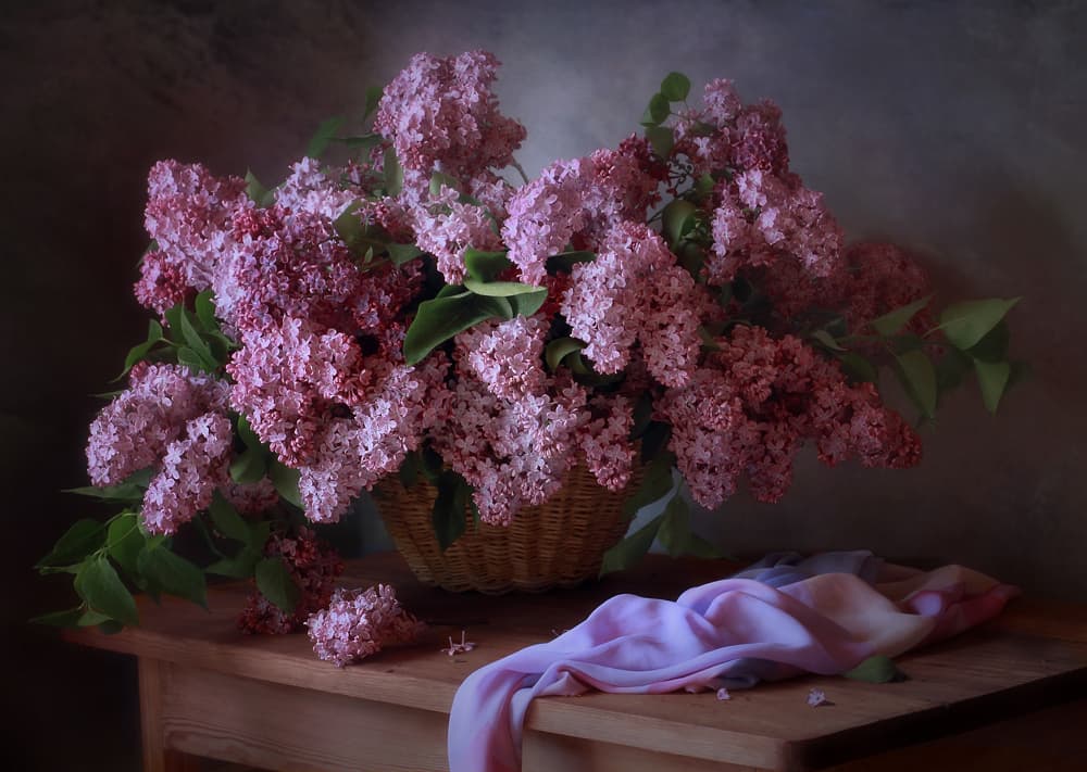 Romantic Lilac Still Life by Tatyana Skorokhod — canvas wall art
