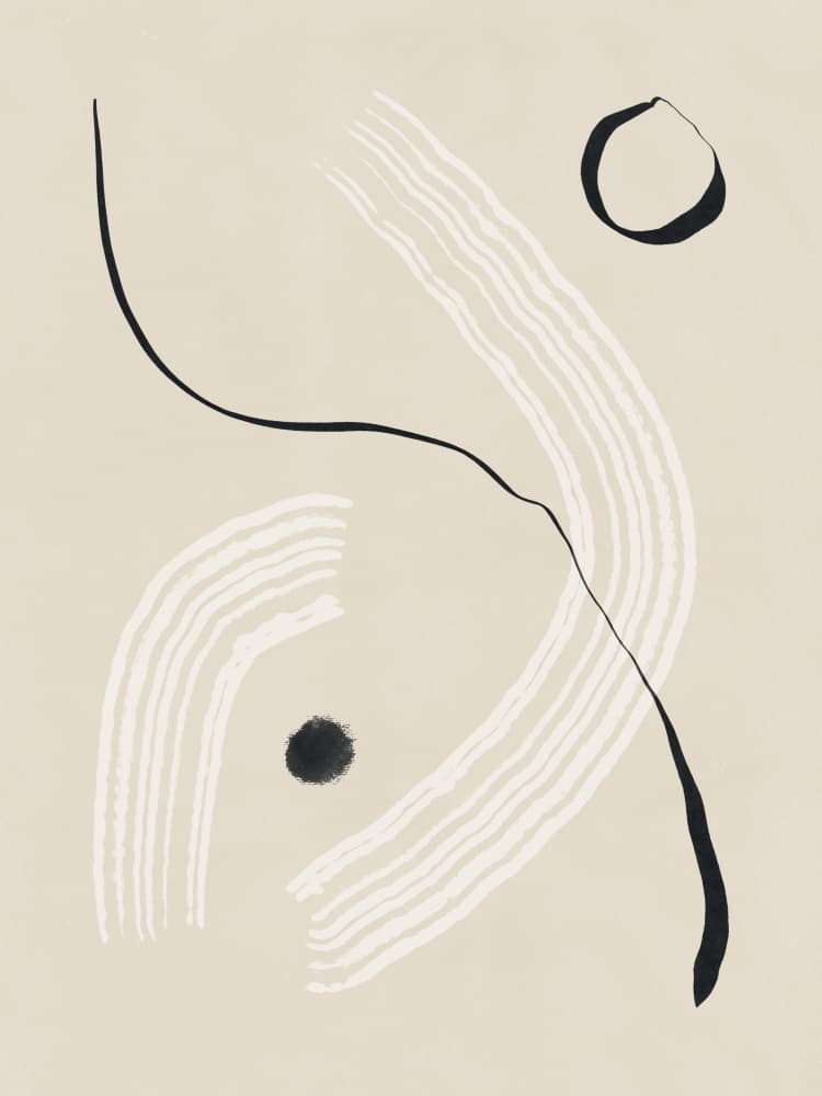 Abstract neutral line art minimalist by Little Dean — canvas wall art