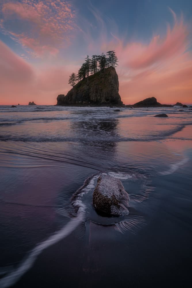 Sunset Sea Stack by Lydia Jacobs — canvas wall art