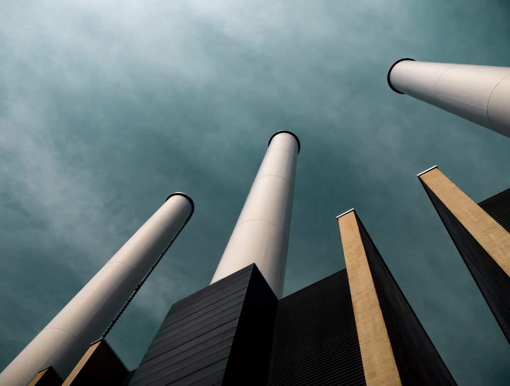 Tall Industrial Stacks by Markus Auerbach — canvas wall art